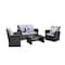 Moootto 4-Pieces PE Rattan Wicker Outdoor Patio Furniture Set TBZOKX-N12GRHY - alternate 2